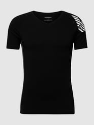 T-Shirt mit Label-Print von Emporio Armani Schwarz - 11