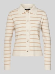 Cardigan mit Brusttaschen von Oui Beige - 12