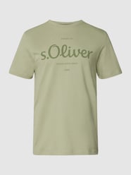 T-Shirt mit Label-Print Modell 'Logo' von s.Oliver RED LABEL Grün - 26