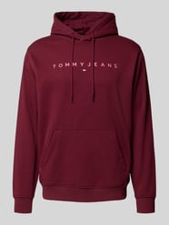 Regular fit hoodie van katoenmix van Tommy Jeans Bordeaux - 37