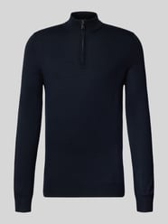 Slim Fit Strickpullover aus Woll-Mix mit Troyer-Kragen von Christian Berg Men - 33