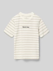 T-shirt z wzorem w paski i haftem od JACK & JONES - 17
