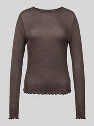 Longsleeve aus Viskose-Mix mit Muschelsaum von QS Lila - 8