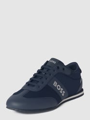 Sneaker mit Label-Print in metallic Modell 'Rusham' von BOSS Blau / Türkis - 25