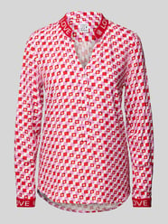 Regular Fit Bluse mit Tunikakragen von Emily Van den Bergh Rot - 26