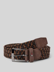 Leren riem met gevlochten look, model 'ADAN NEW ELASTIC' van Tommy Hilfiger Bruin - 21