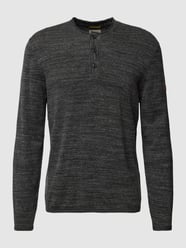 Strickpullover mit kurzer Knopfleiste von camel active Grau - 29