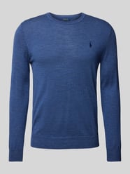 Strickpullover mit Logo-Stitching von Polo Ralph Lauren Blau - 30