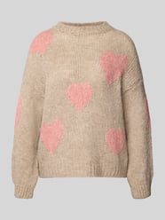 Gebreide pullover met ronde hals, model 'Bo44nita' van ZABAIONE Beige - 24