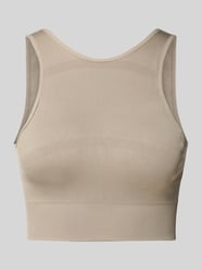 Korte top met elastische inzetten, model 'Alana' van BORN LIVING YOGA Beige - 1