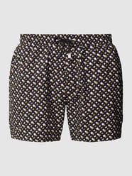 Badehose mit Allover-Label-Muster Modell 'Manu' von BOSS Schwarz - 15