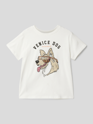 T-Shirt mit Motiv-Print Modell 'venice' von Mango Beige - 45