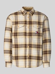 oversized fit hemdjack met all-over motief van Tommy Jeans Beige - 41