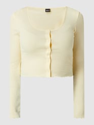 Cropped Cardigan mit Stretch-Anteil Modell 'Pauline' von Gina Tricot Gelb - 37
