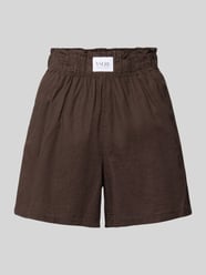 Regular Fit Stoffshorts aus Leinen-Baumwoll-Mix Modell 'MILLIE' von VILLA SOPHIE - 4