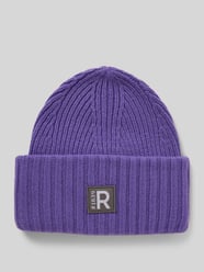 Czapka beanie z naszywką z logo od Roeckl Fioletowy - 36