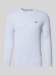 Sweter z dzianiny o kroju regular fit z mieszanki bawełny od Lacoste - 42