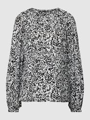 Blouse met all-over motief van comma Grijs / zwart - 21