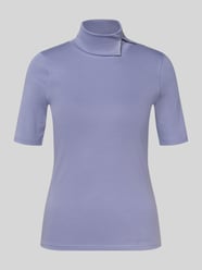 T-shirt o dopasowanym kroju z mieszanki bawełny z golfem od Marc Cain - 36
