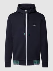 Sweatjacke mit Label-Details Modell 'Saggy' von BOSS Green Blau - 2