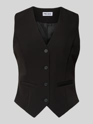 Kamizelka garniturowa o kroju slim fit z zaznaczonymi kieszeniami model „BOZZY VEST” od PIECES - 27