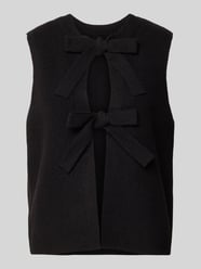 Kamizelka dzianinowa o kroju regular fit z wiązaniem model ‘SILLY’ od Pieces - 10