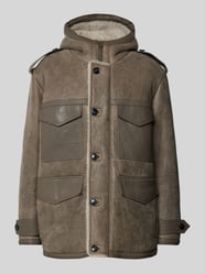 Lederjacke mit Kapuze Modell 'Maddux' von BOSS Braun - 23