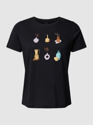 PLUS SIZE T-Shirt mit Motiv-Print von Tom Tailor Plus Schwarz - 40