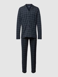 Pyjama mit Tartan-Muster von Schiesser Blau - 14
