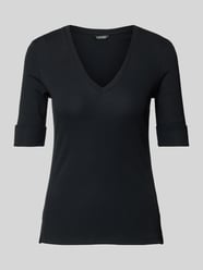 T-Shirt mit geripptem V-Ausschnitt Modell 'JUDY' von Lauren Ralph Lauren - 11