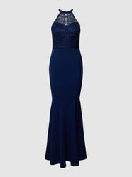 Abendkleid mit Stickereien von Lipsy Blau - 44