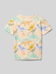 męski t-shirt w kroju regular fit z nadrukiem z motywem na całej powierzchni od Blue Seven - 20