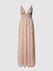 Abendkleid mit Pailletten und Ziersteinen von LACE & BEADS Pink - 47