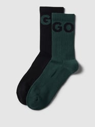 Sokken met labelstitching in een set van 2 paar van HUGO Groen - 38