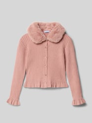 Strickjacke mit Kunstfellbesatz von Mayoral Pink - 8