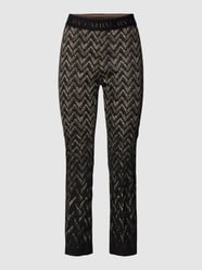 Stoffhose mit Allover-Muster Modell 'RANEE' von Cambio Grau / Schwarz - 46