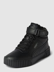 High top sneakers van leermix, model 'CARINA' van Puma Zwart - 23