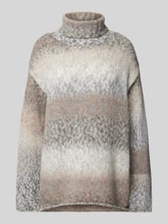 Oversized Strickpullover mit Rollkragen von Milano Italy Beige - 28