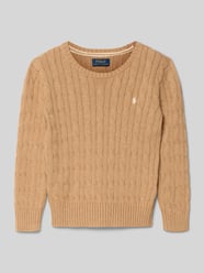Sweter z dzianiny z prążkowanymi wykończeniami od Polo Ralph Lauren Teens - 2