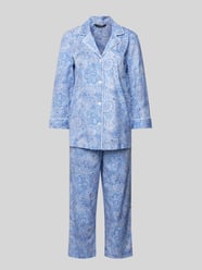 Pyjama mit Streifenmuster von Lauren Ralph Lauren Blau - 35