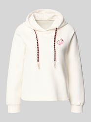 Bluza z kapturem o kroju relaxed fit z nadrukiem z motywem od Marc Cain - 1