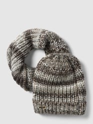 Loop-Schal und Mütze im Set mit Label-Applikation von Guess Grau - 4