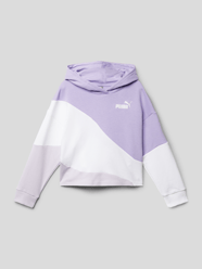 Hoodie mit Label-Print Modell 'POWER Colorblock' von Puma Lila - 41