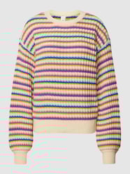 Strickpullover mit Streifenmuster von YAS Beige - 15