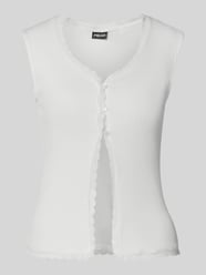 Kamizelka o kroju regular fit z prążkowaniem model ‘TIRADE’ od Pieces - 36