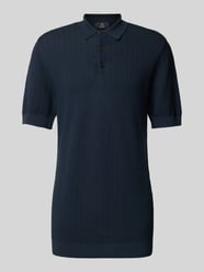 Slim Fit Poloshirt mit Strukturmuster von Matinique Blau - 7