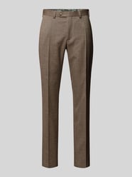 Spodnie do garnituru o kroju slim fit w kant model ‘Sergio’ od DIGEL Brązowy - 44