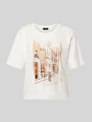 T-Shirt mit Motiv-Print und Strasssteinbesatz von monari - 5