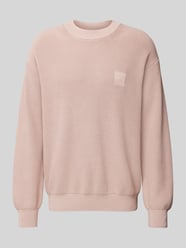 Gebreide pullover met labeldetail, model 'Acircolo' van BOSS Orange Roze - 19