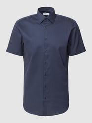 Regular fit zakelijk overhemd met all-over motief van Christian Berg Men Blauw / turquoise - 37